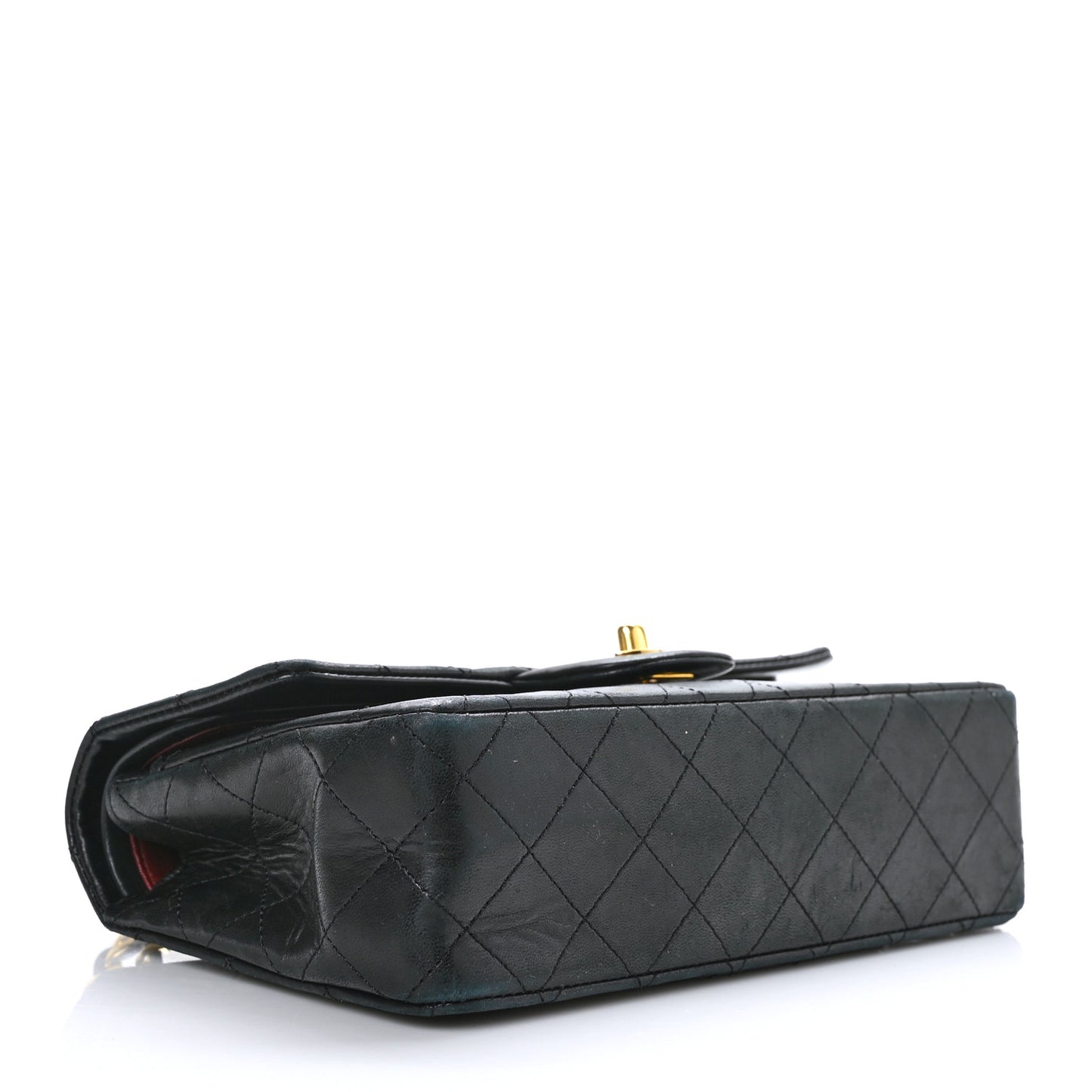 Lambskin Quilted Small Double Flap Black