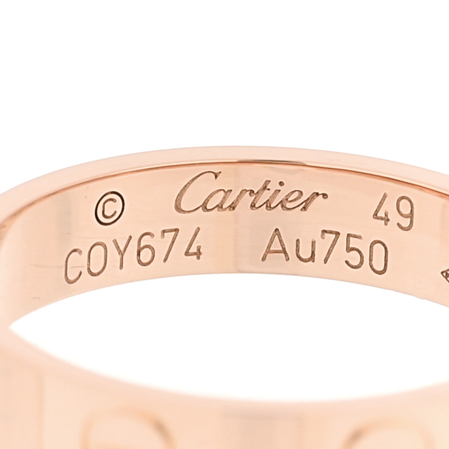 Cartier 18K Pink Gold 3.5mm LOVE Wedding Band Ring 49 5 4 of 4