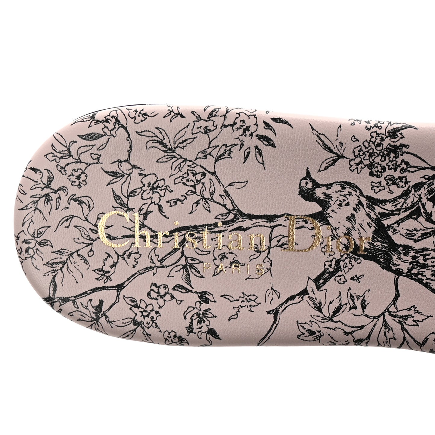 Canvas Jardin d'Hiver Embroidered Dway Flat Slide Sandals 38 Black Nude