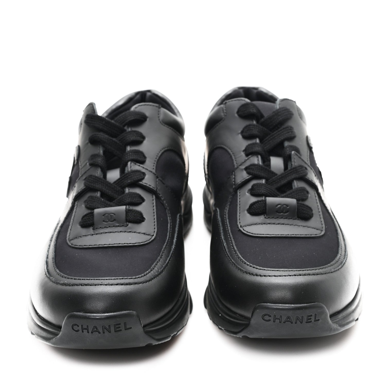 Chanel Calfskin Lambskin CC Uniform Sneakers 41 Black 41 Black 3 of 10