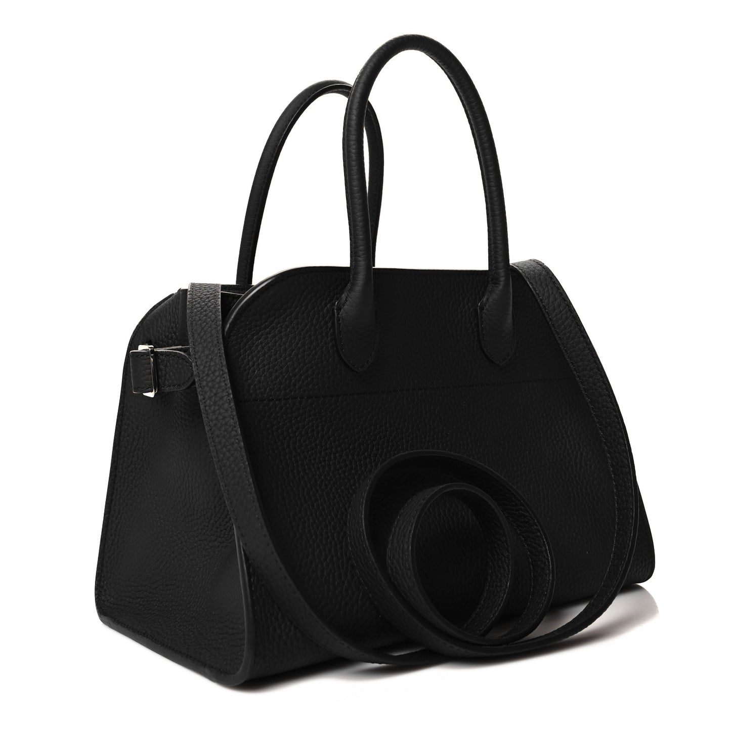 Grained Calfskin Soft Margaux 10 Bag Black