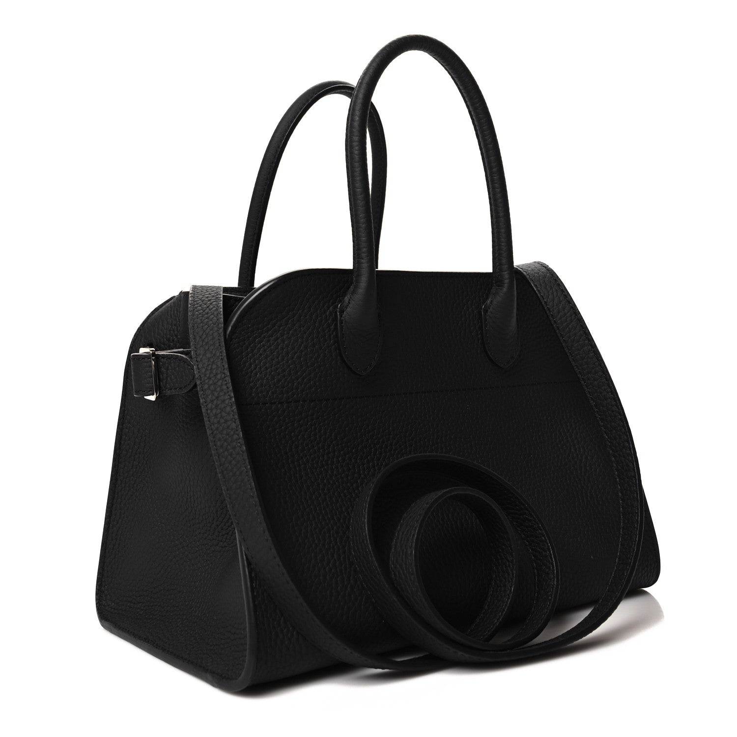 The Row Grained Calfskin Soft Margaux 10 Bag Black 3 of 9