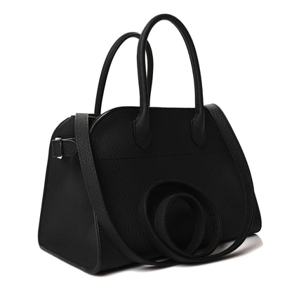 The Row Grained Calfskin Soft Margaux 10 Bag Black 3 of 9