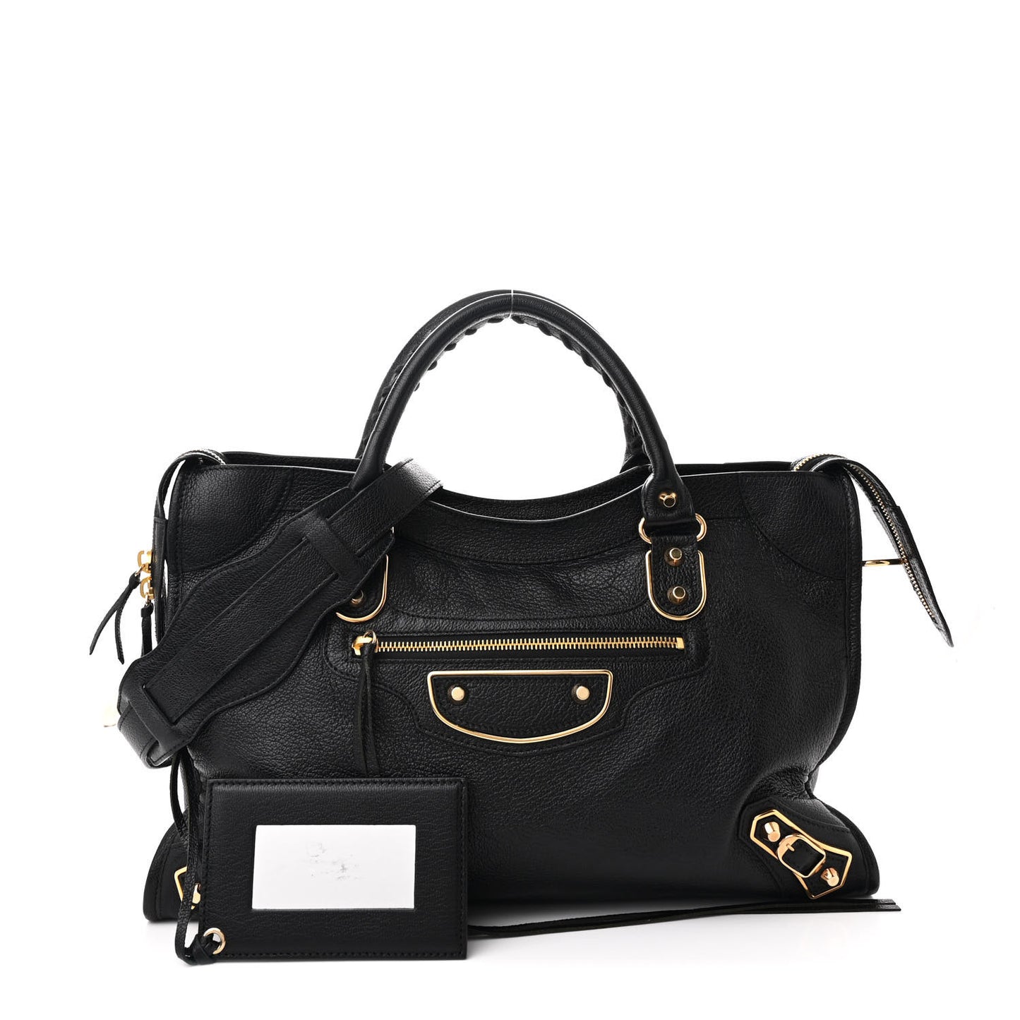 Chevre Gold Metallic Edge Hardware City Black