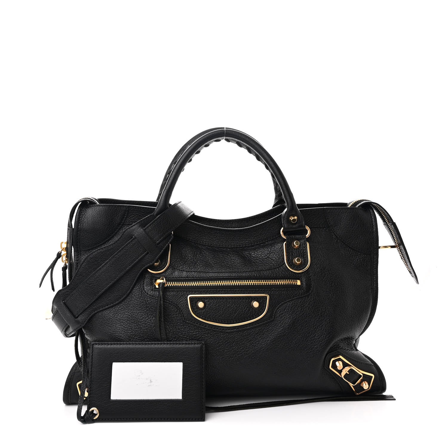 Balenciaga Chevre Gold Metallic Edge Hardware City Black 3 of 11