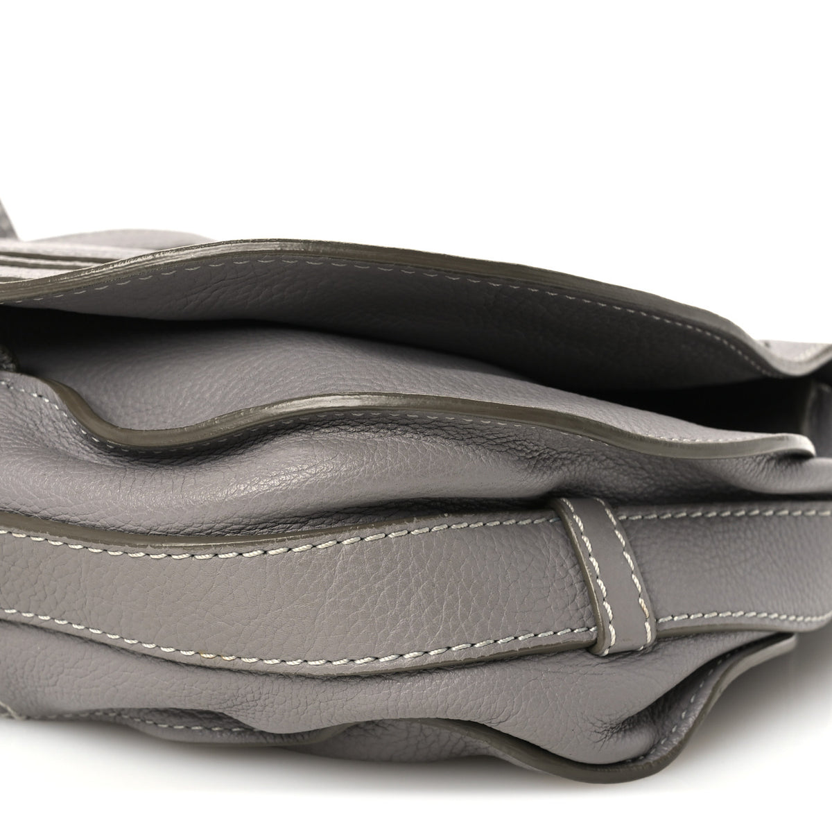 Grained Calfskin Medium Marcie Saddle Bag Cashmere Grey