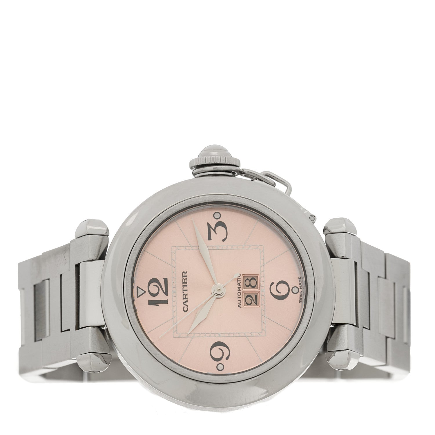 Cartier Stainless Steel 35mm Pasha C Big Date Automatic Watch Pink 2 of 4