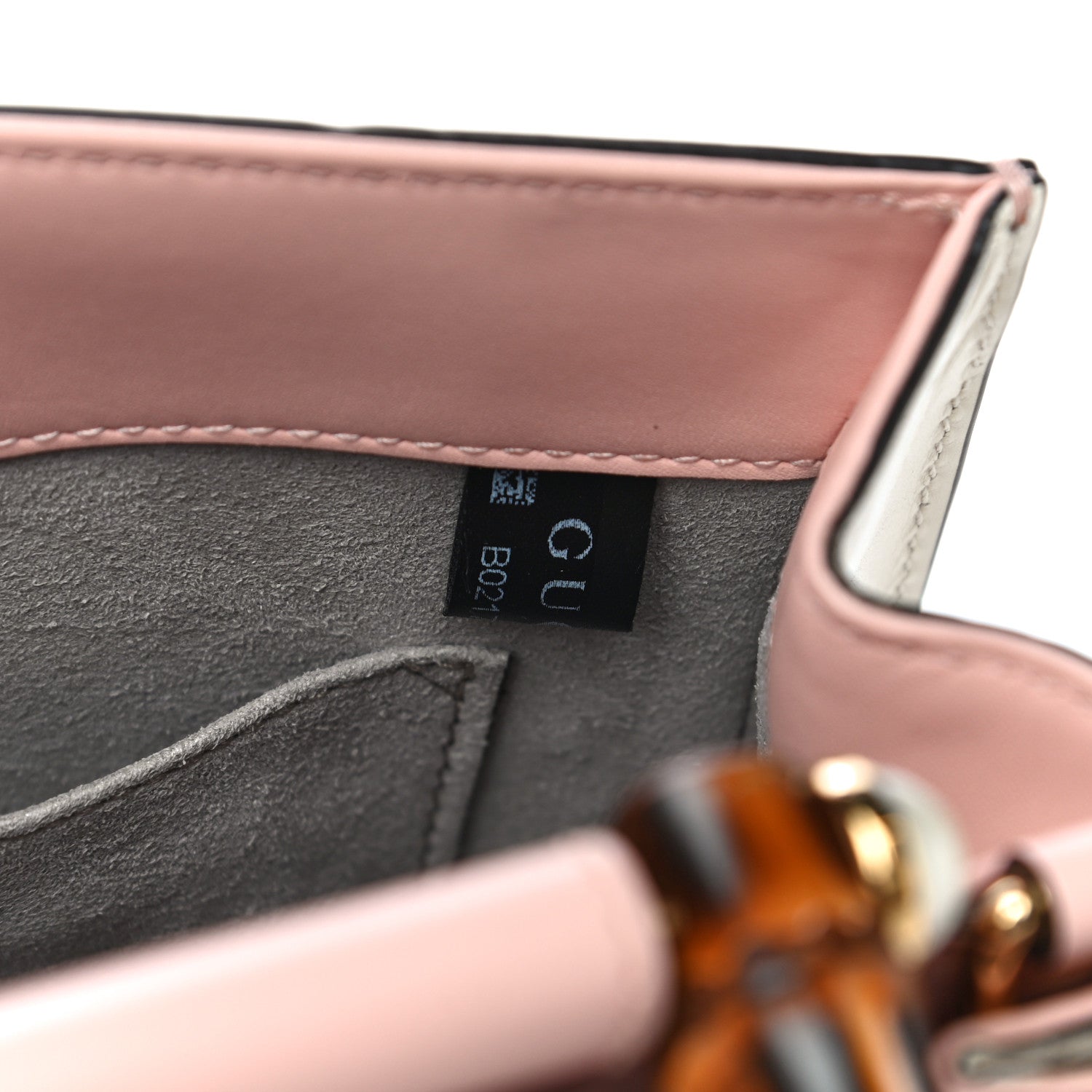 Gucci Nappa Bamboo Web Mini Nymphaea Top Handle Bag Perfect Pink Mystic White 9 of 13
