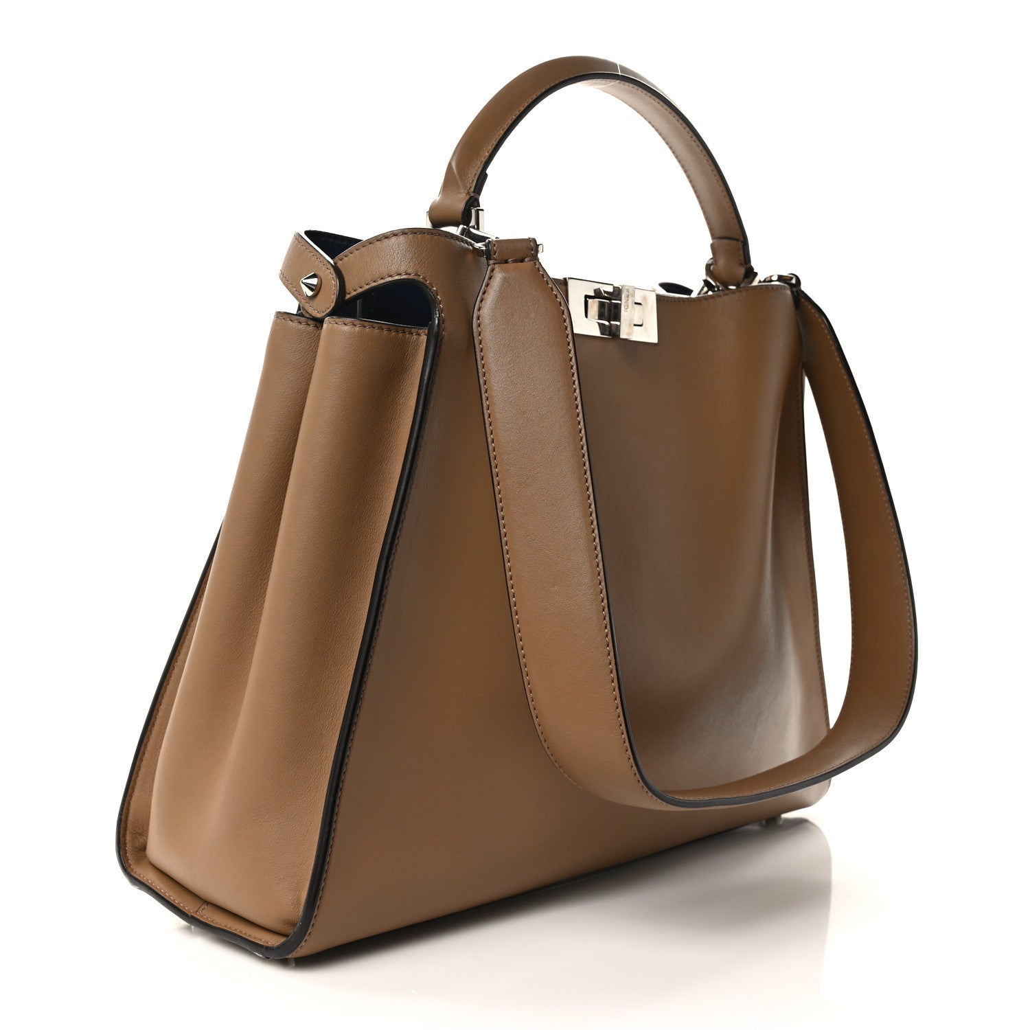 Fendi Vitello Tahiti Burro Large Peekaboo Iconic Essentially Satchel Sand Blueberry 3 of 11
