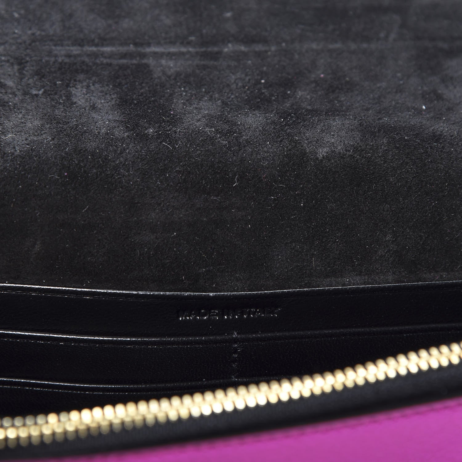 Saint Laurent Metallic Calfskin Classic Monogram Kate Tassel Chain Wallet Fuchsia 8 of 10