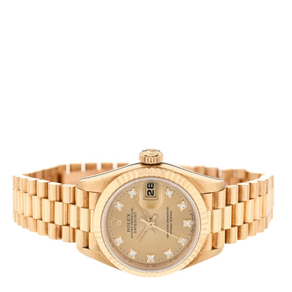 Rolex 18K Yellow Gold Diamond 26mm Datejust President Watch Champagne 69178 2 of 4
