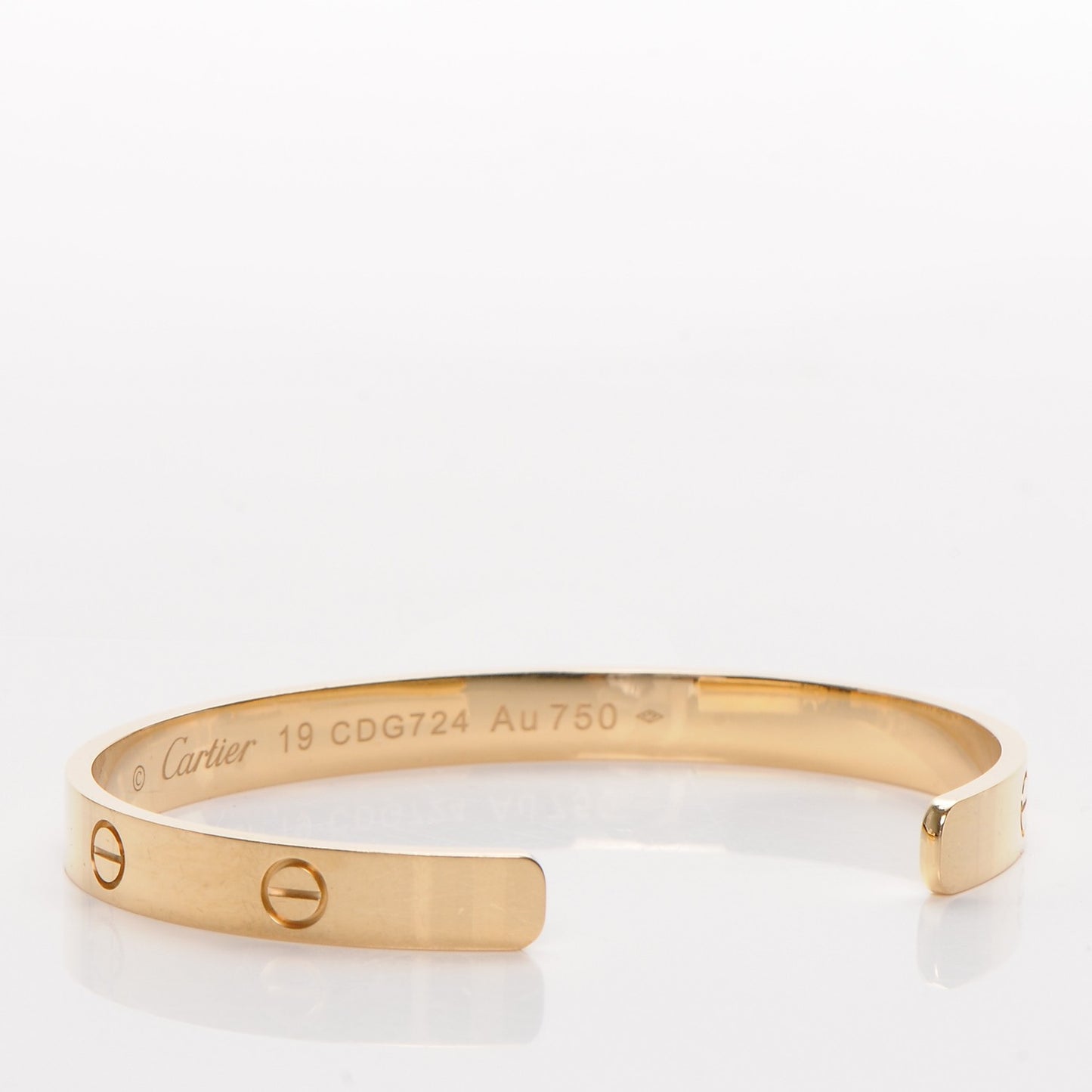 18K Yellow Gold LOVE Cuff Bracelet 19