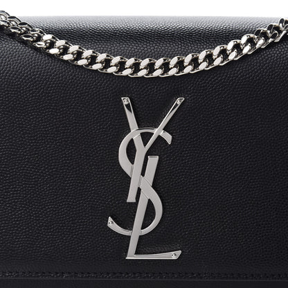 Saint Laurent Grain De Poudre Small Monogram Kate Satchel Black 10 of 10