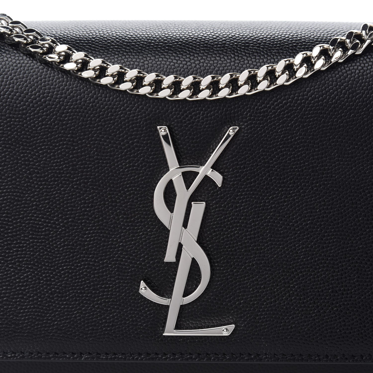 Saint Laurent Grain De Poudre Small Monogram Kate Satchel Black 10 of 10