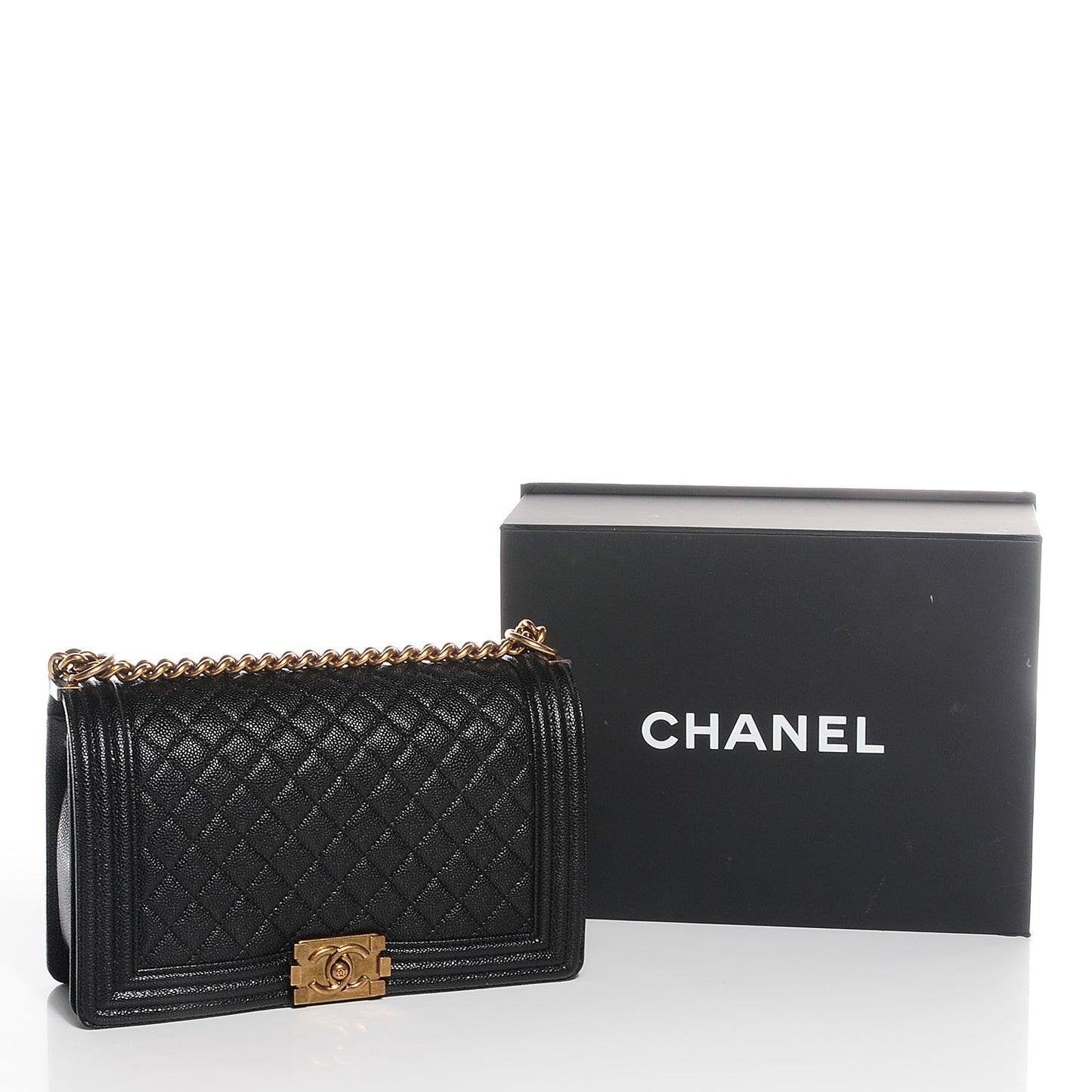 Caviar Quilted New Medium Boy Flap Black