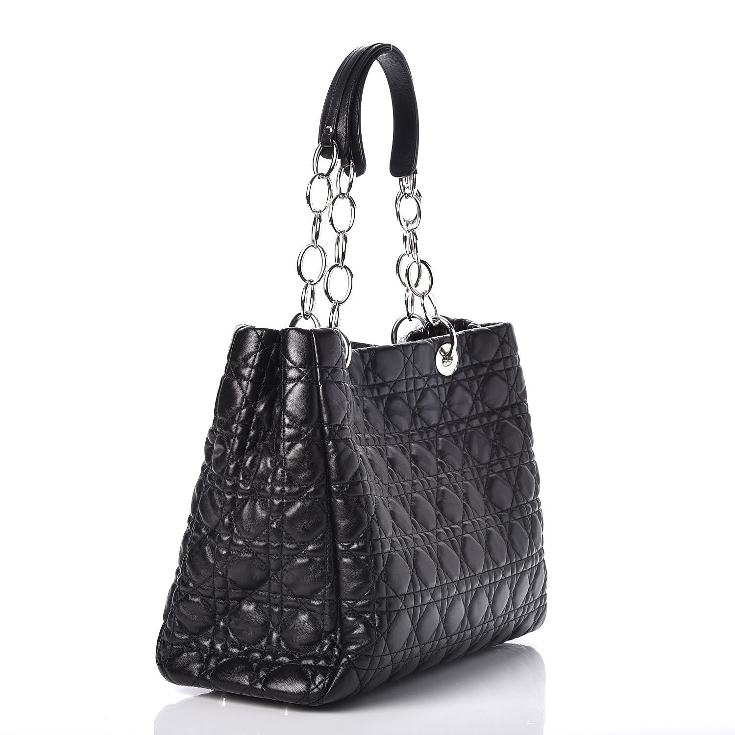 Christian Dior Lambskin Cannage Large Dior Soft Shopping Tote Black 3 of 9