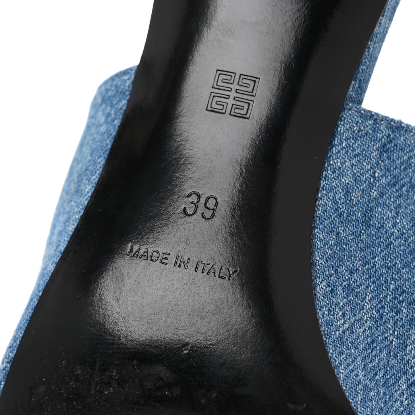 Denim G Cube 70mm Heel Mules 39 Medium Blue