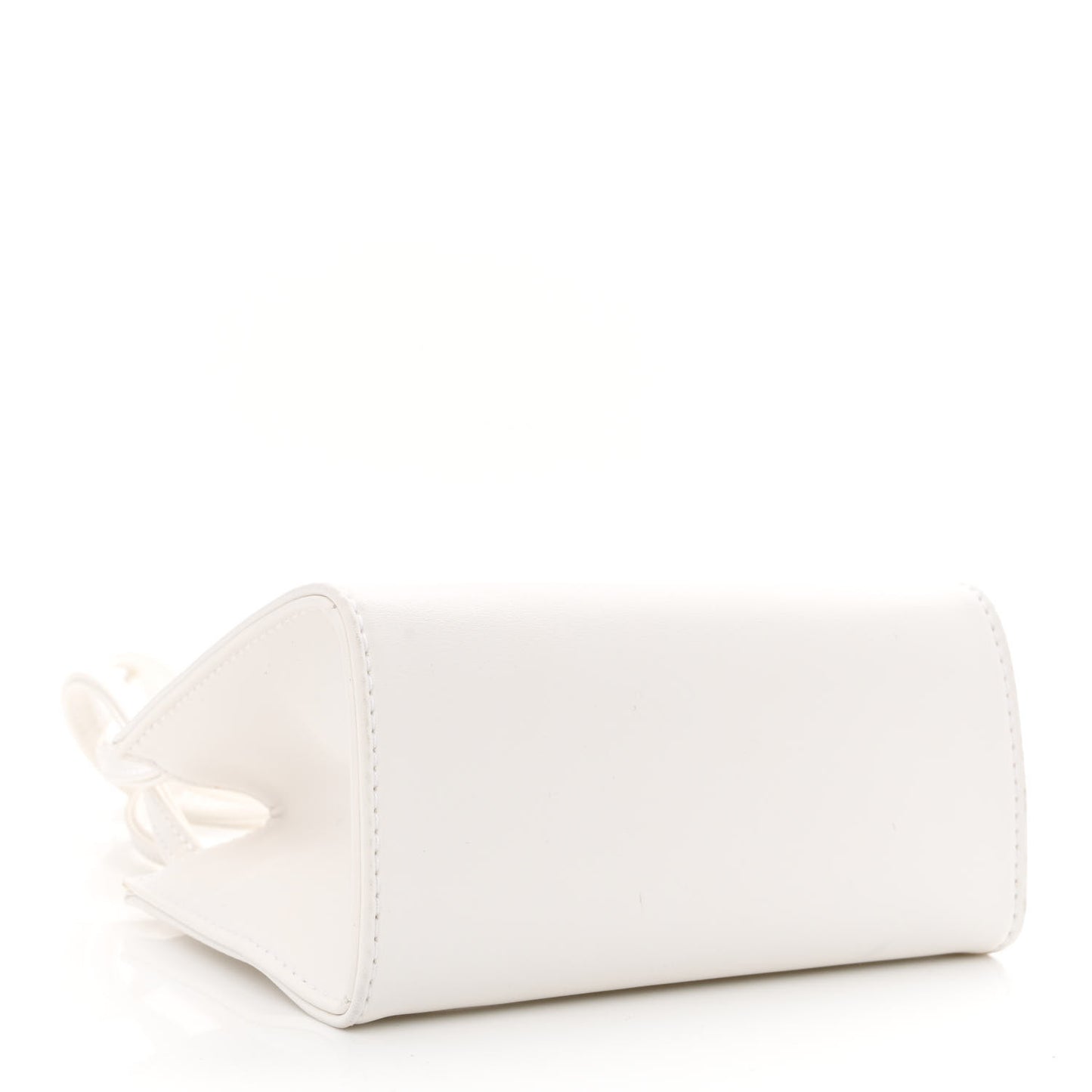 Vegan Leather Small Shopping Bag White
