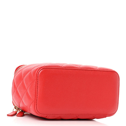 Chanel Caviar Quilted Small Vanity Case With Chain Red 4 of 11