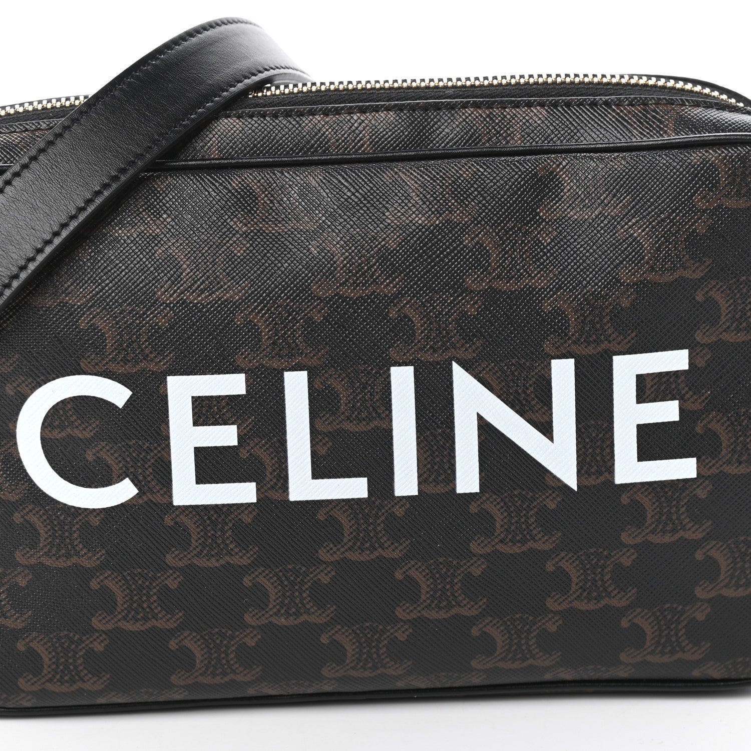 Celine Triomphe Canvas Medium Messenger Bag Black 7 of 9