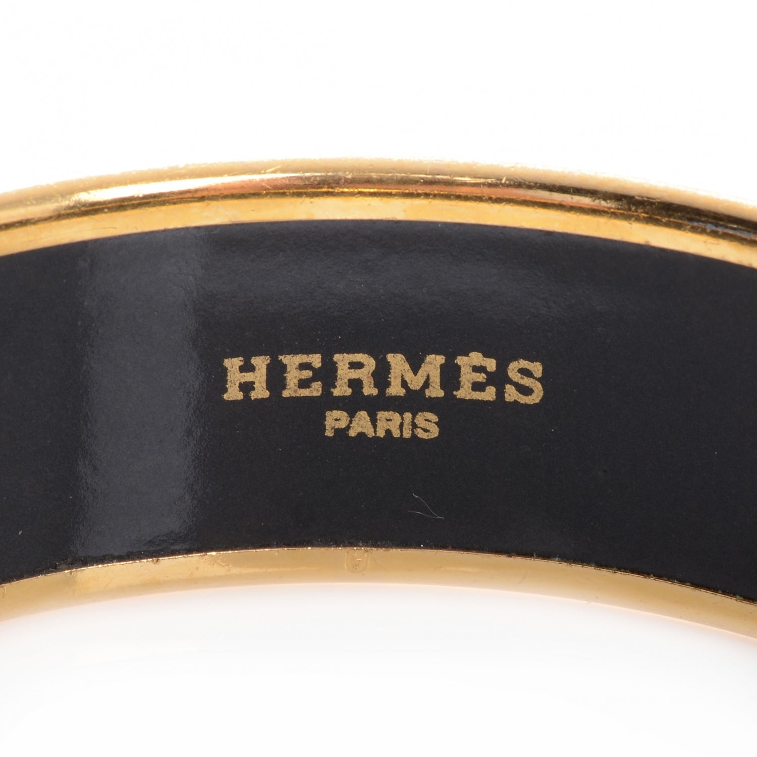 Hermes Enamel Printed Horses Wide Bracelet 62 Yellow 4 of 5