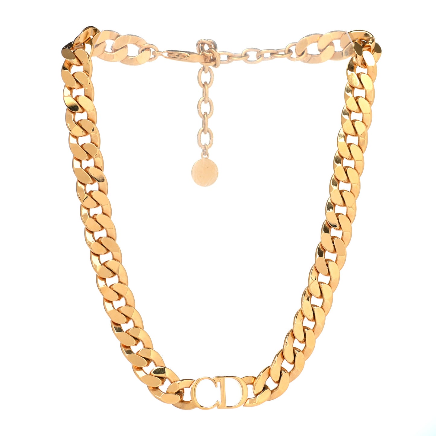 Metal CD Choker Necklace Gold