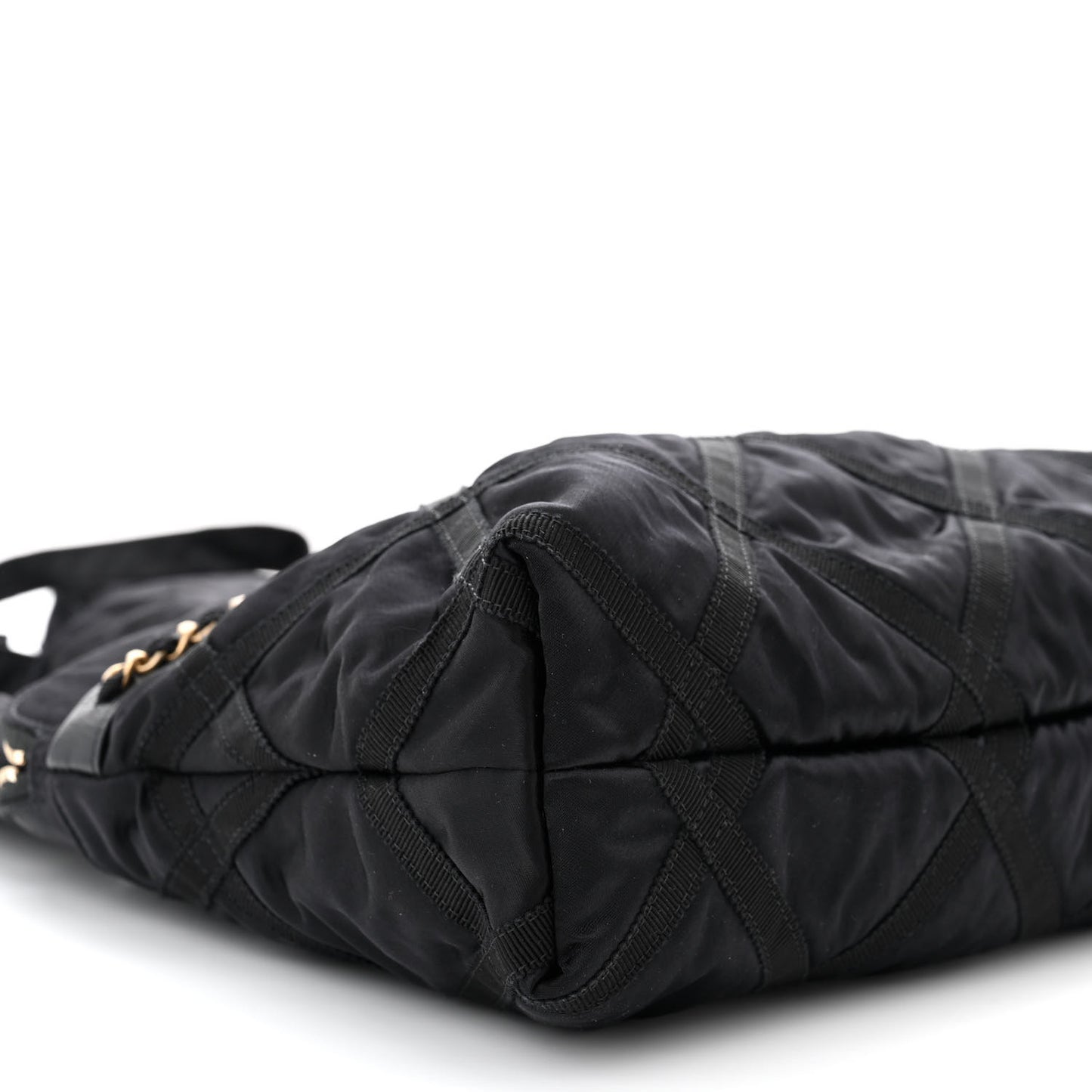 Nylon Grosgrain Large Lifestyle Pouch With Foldable Tote Black