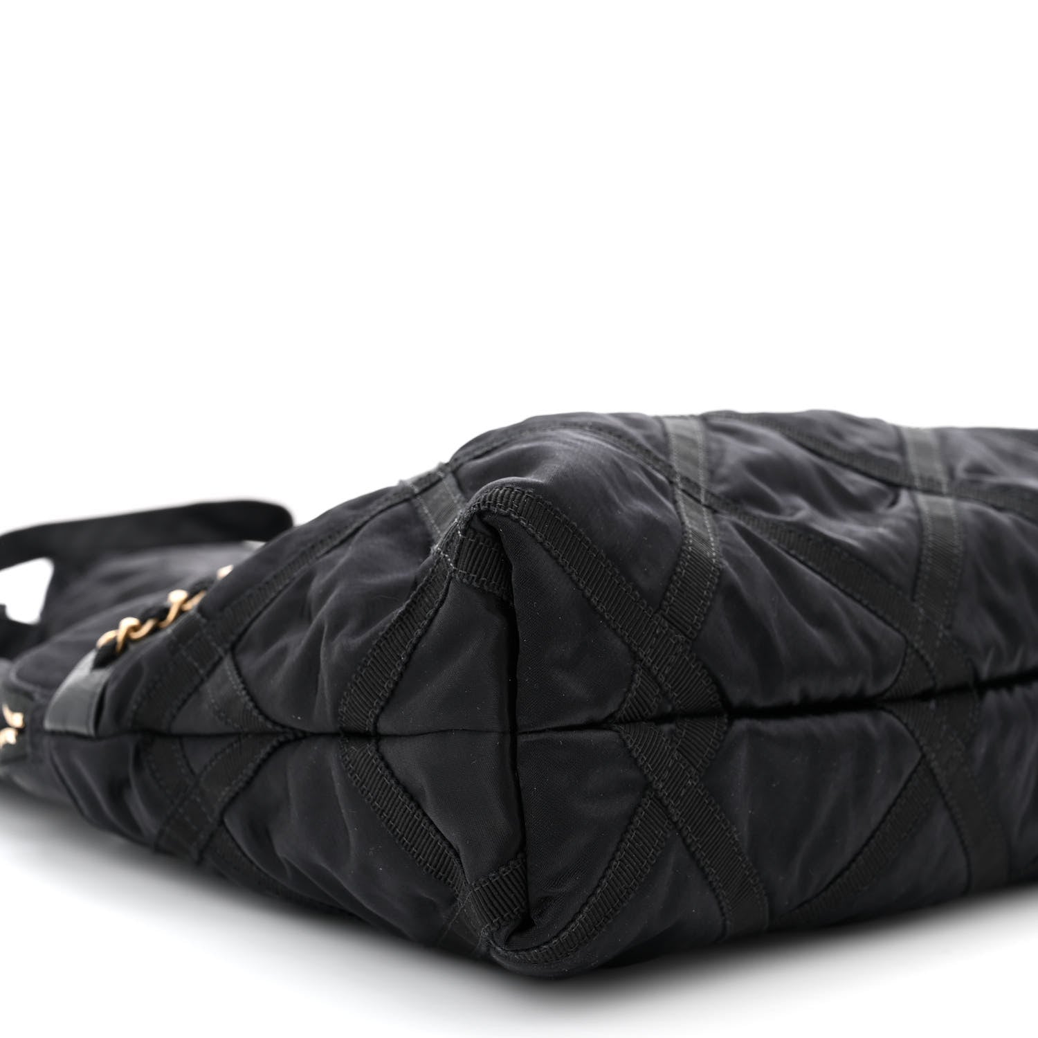 Chanel Nylon Grosgrain Large Lifestyle Pouch With Foldable Tote Black 10 of 11