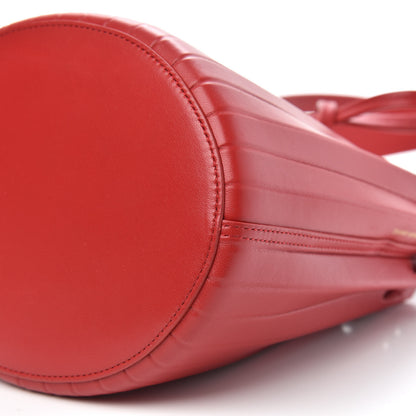 Mansur Gavriel Vegetable Tanned Calfskin Pleated Mini Bucket Bag Fiesta Flamma 9 of 10