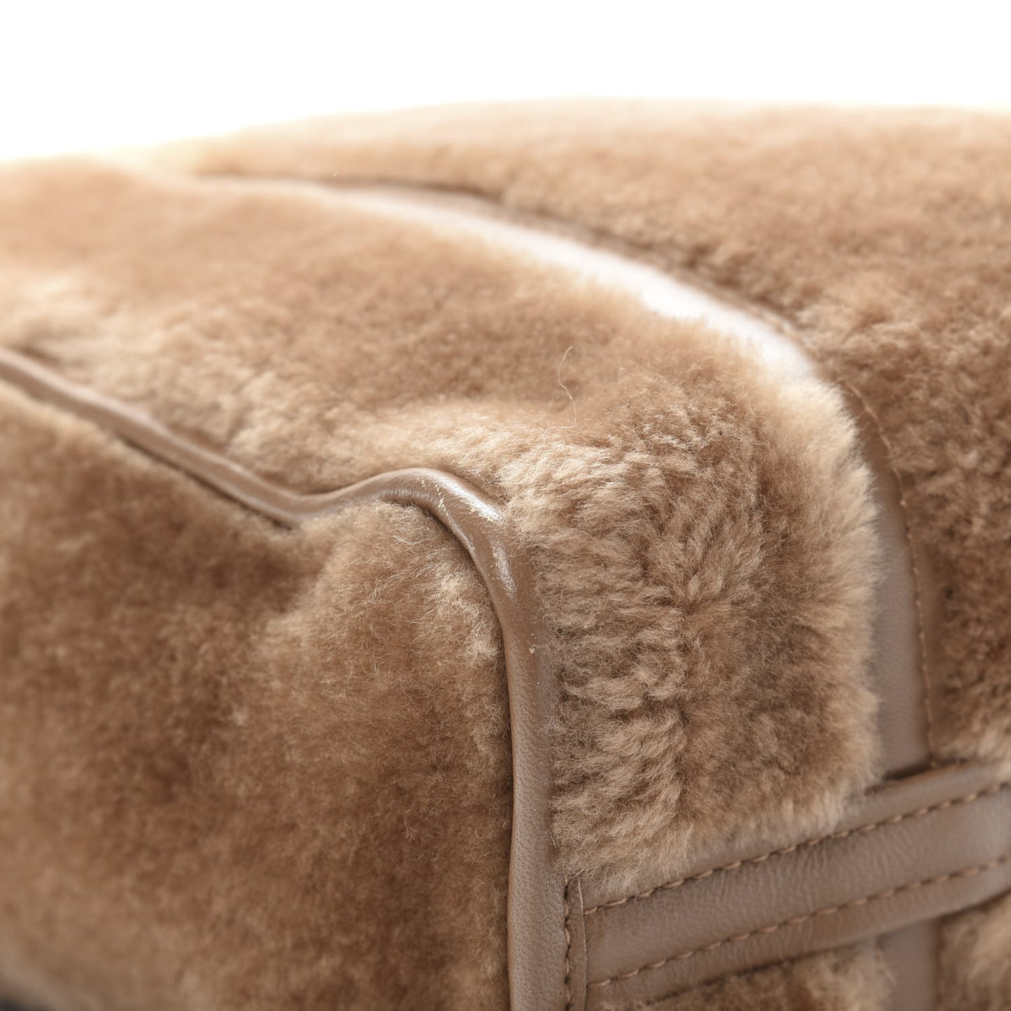 Shearling XS Bazar Shopper Tote Beige