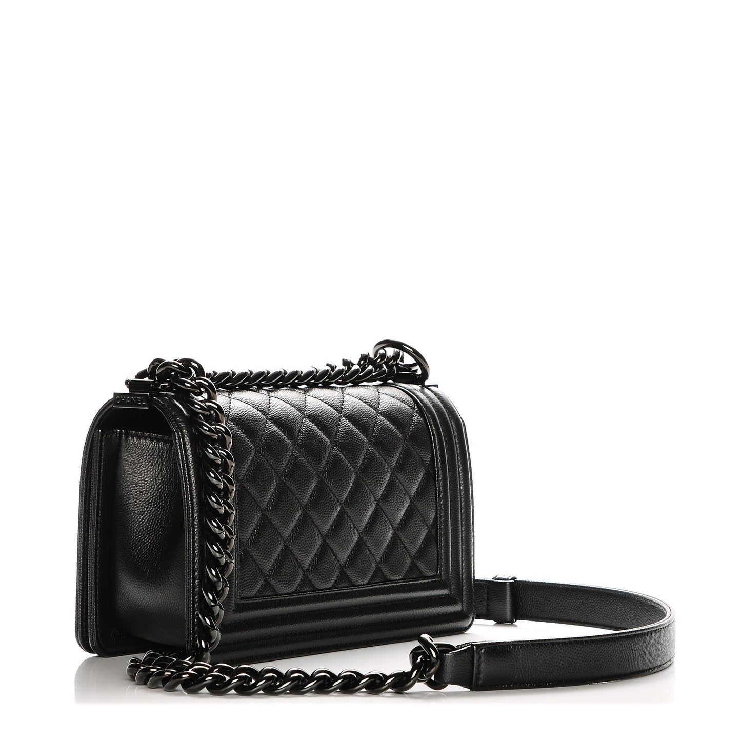 Caviar Quilted Small Boy Flap So Black