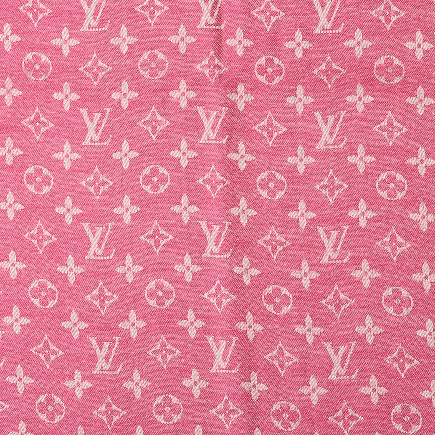 Silk Wool Monogram Denim Shawl Pivoine