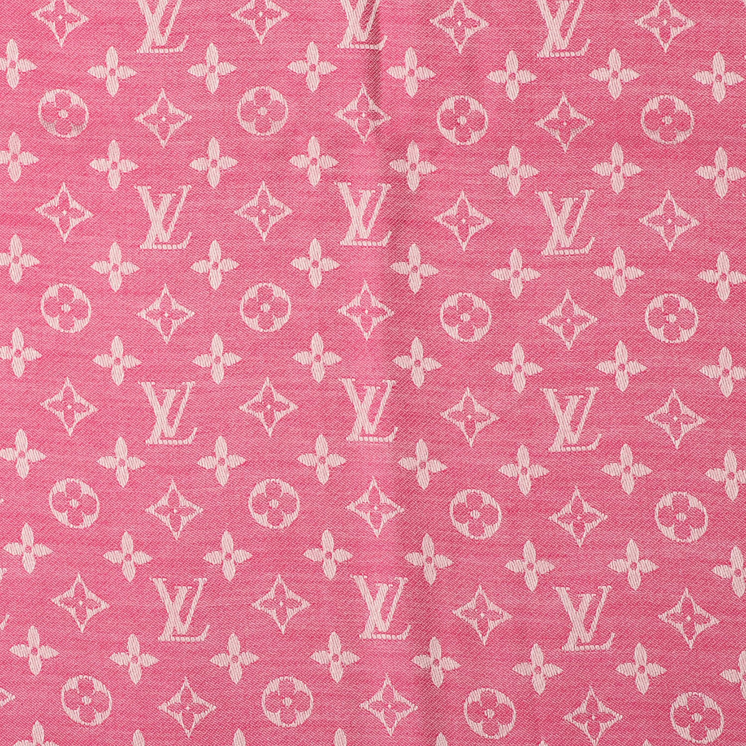 Louis Vuitton Silk Wool Monogram Denim Shawl Pivoine 1 of 5