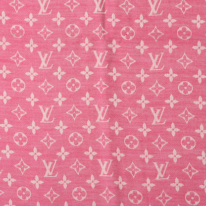Louis Vuitton Silk Wool Monogram Denim Shawl Pivoine 1 of 5