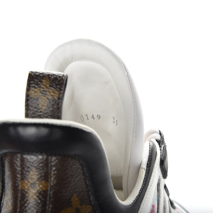 Louis Vuitton Flower Printed Calfskin Monogram LV Archlight Sneakers 39 Black Rose 9 of 9