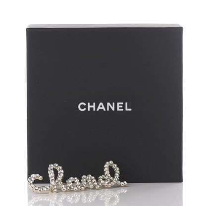 Chanel Metal Glass Swirling Pearls Hair Clip Gold 4 of 4