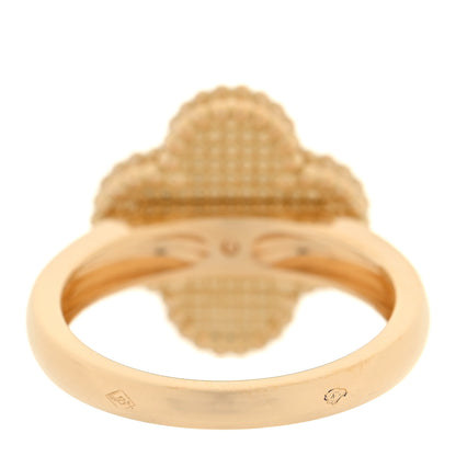 Van Cleef & Arpels 18K Yellow Gold Diamond Carnelian Vintage Alhambra Ring 53 6.25 3 of 6