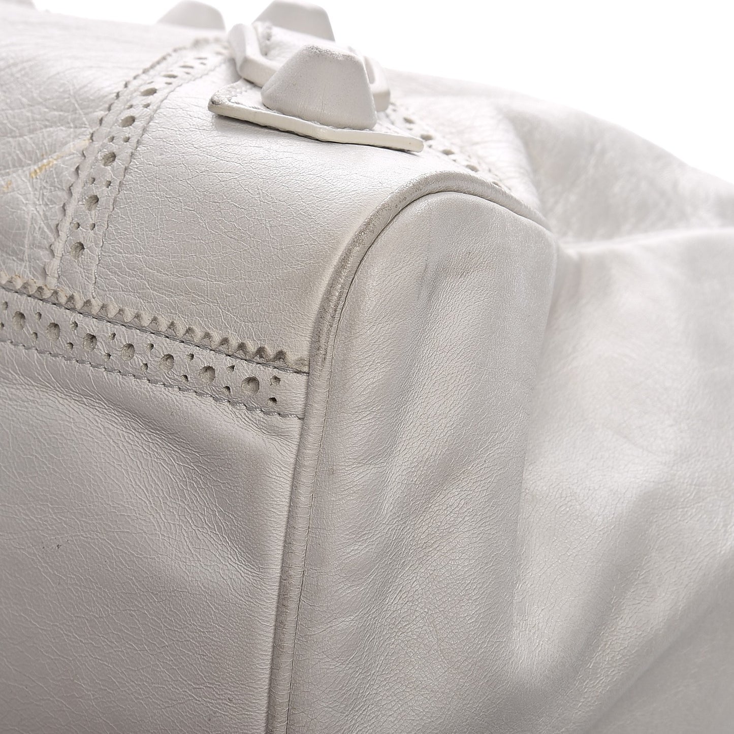 Agneau Giant Brogues Hardware Mid Day White
