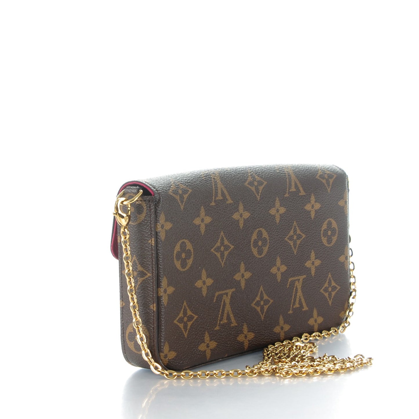 Monogram Pochette Felicie Chain Wallet Fuchsia