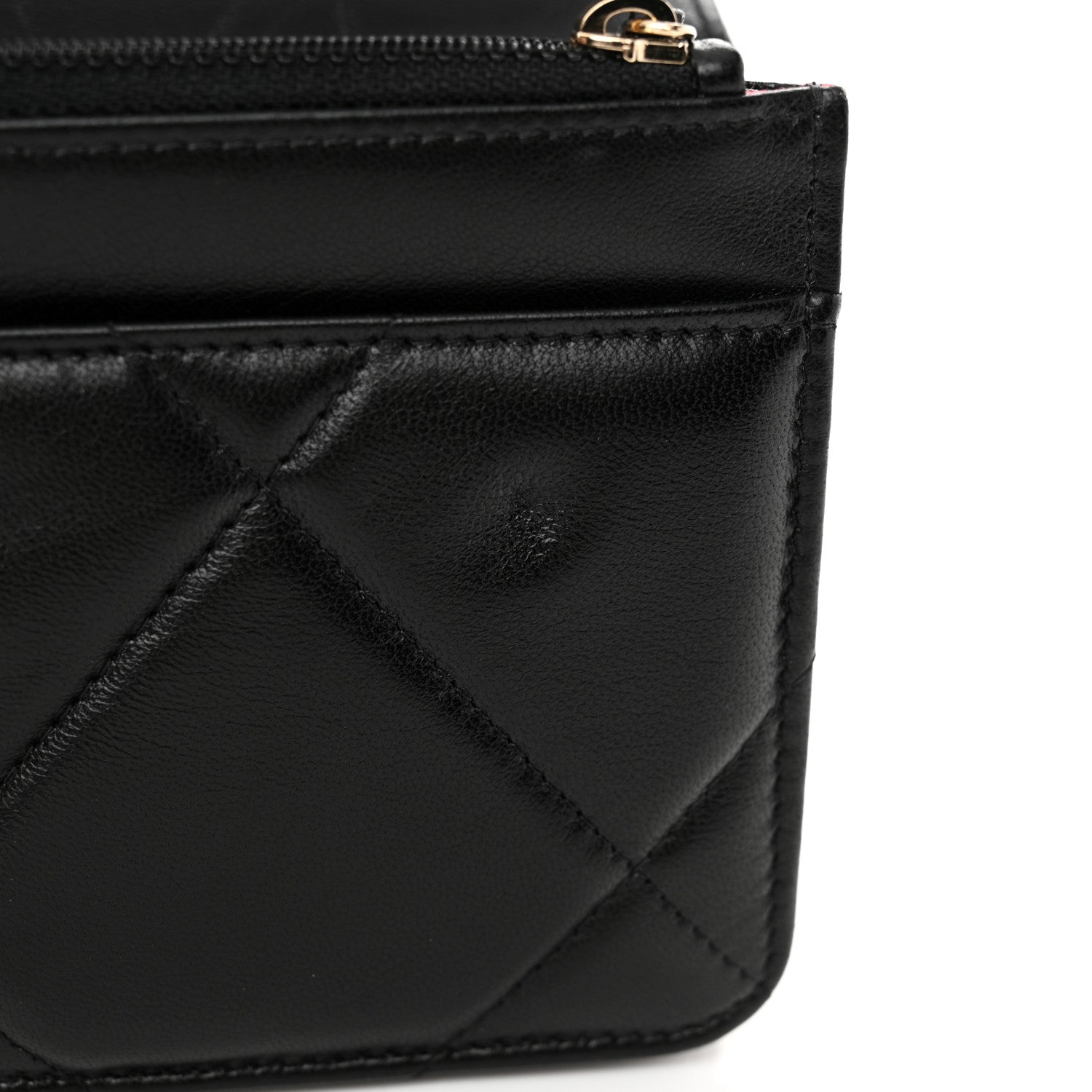 Chanel Lambskin Quilted Chanel 19 Wallet On Chain WOC 11 of 14