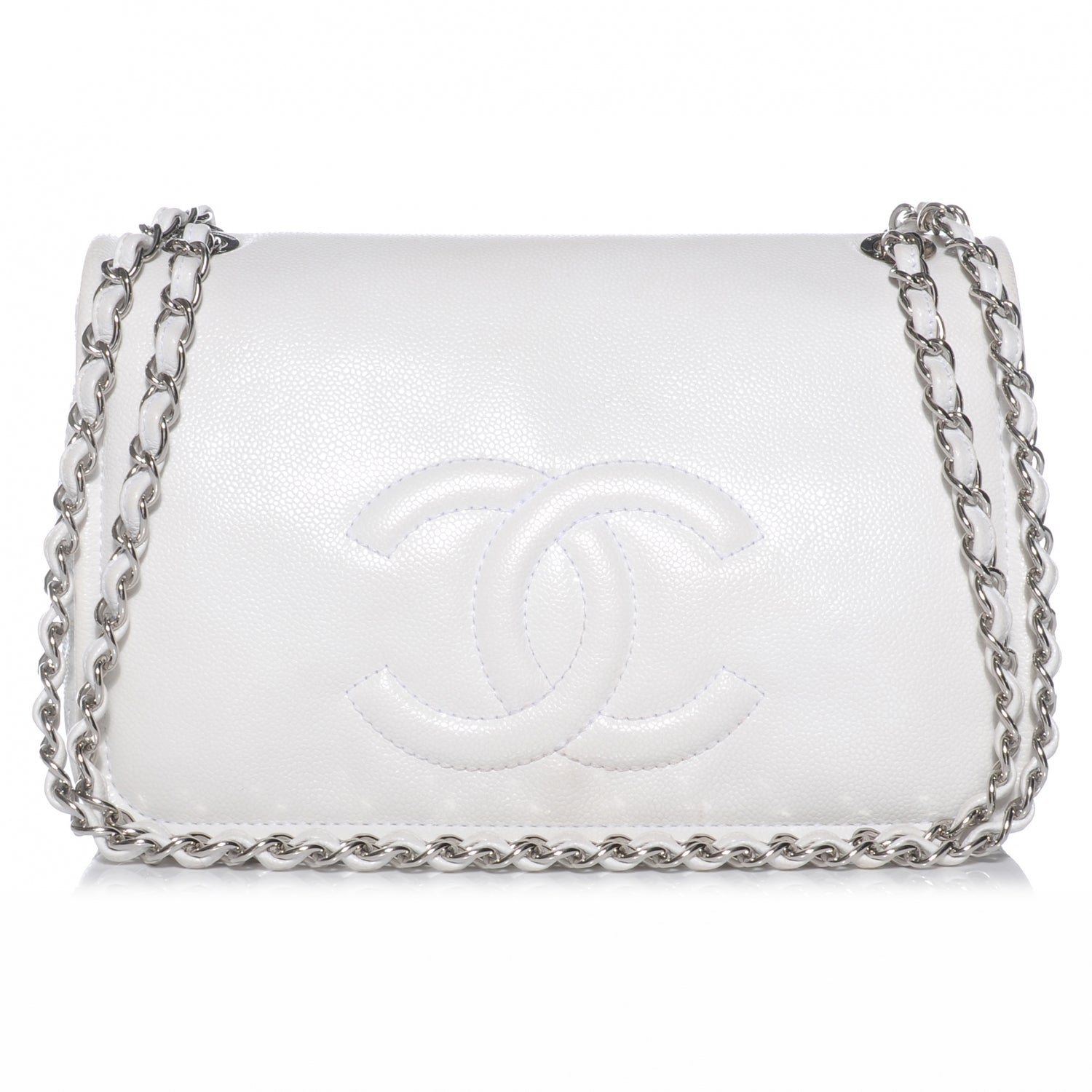Chanel Caviar Timeless Large Flap White 1 of 7