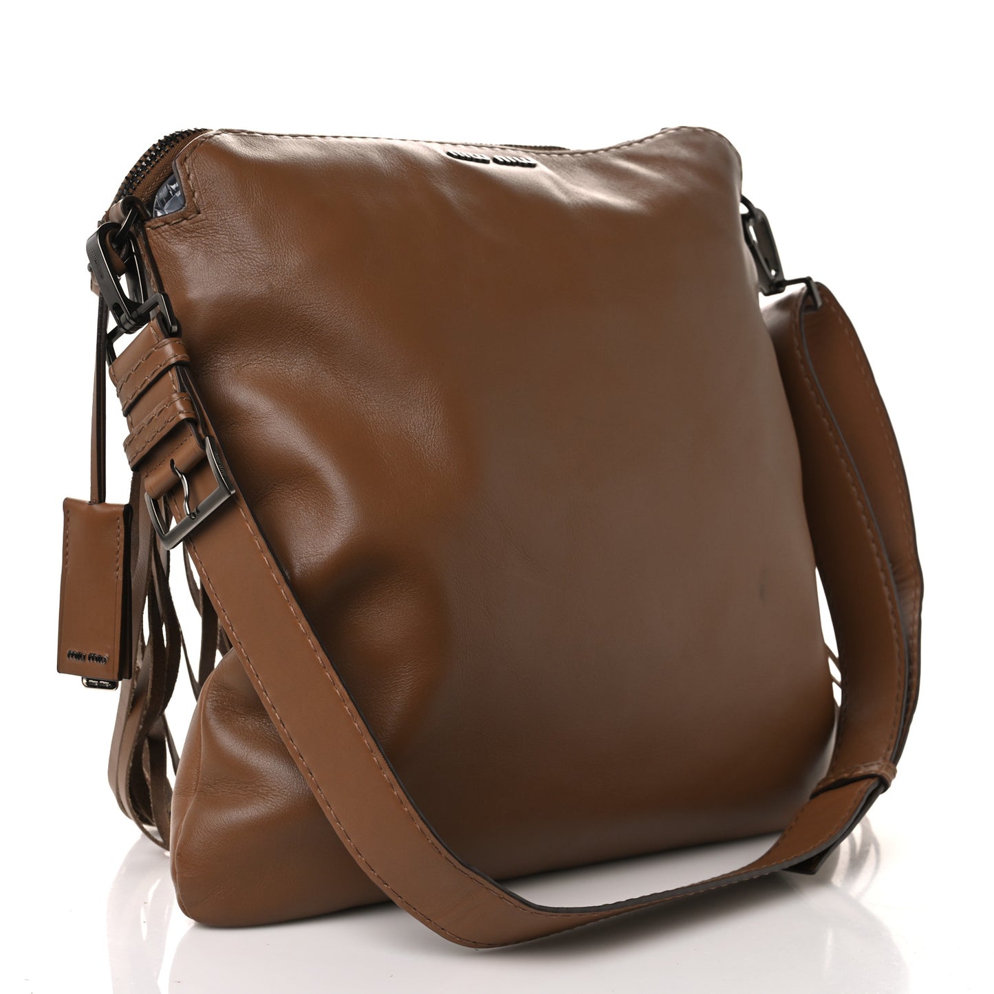 City Calf Fringe Hobo Cannella