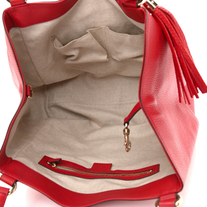 Gucci Pebbled Calfskin Medium Soho Shoulder Bag Red 4 of 9