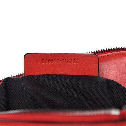 Alexander McQueen Calfskin Studded Padlock Skull Fold Over Clutch Red 10 of 10