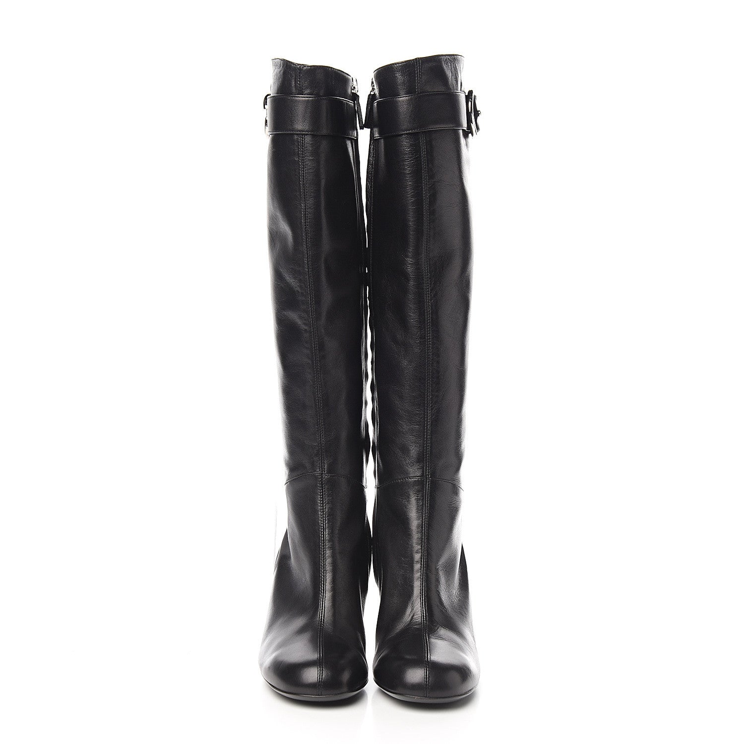 Gucci Calfskin Interlocking G Sachalin Riding Boots 37.5 Black 2 of 9