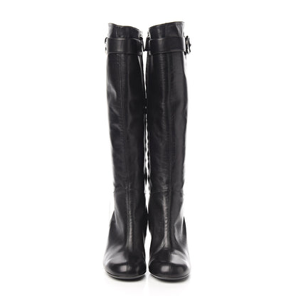Gucci Calfskin Interlocking G Sachalin Riding Boots 37.5 Black 2 of 9