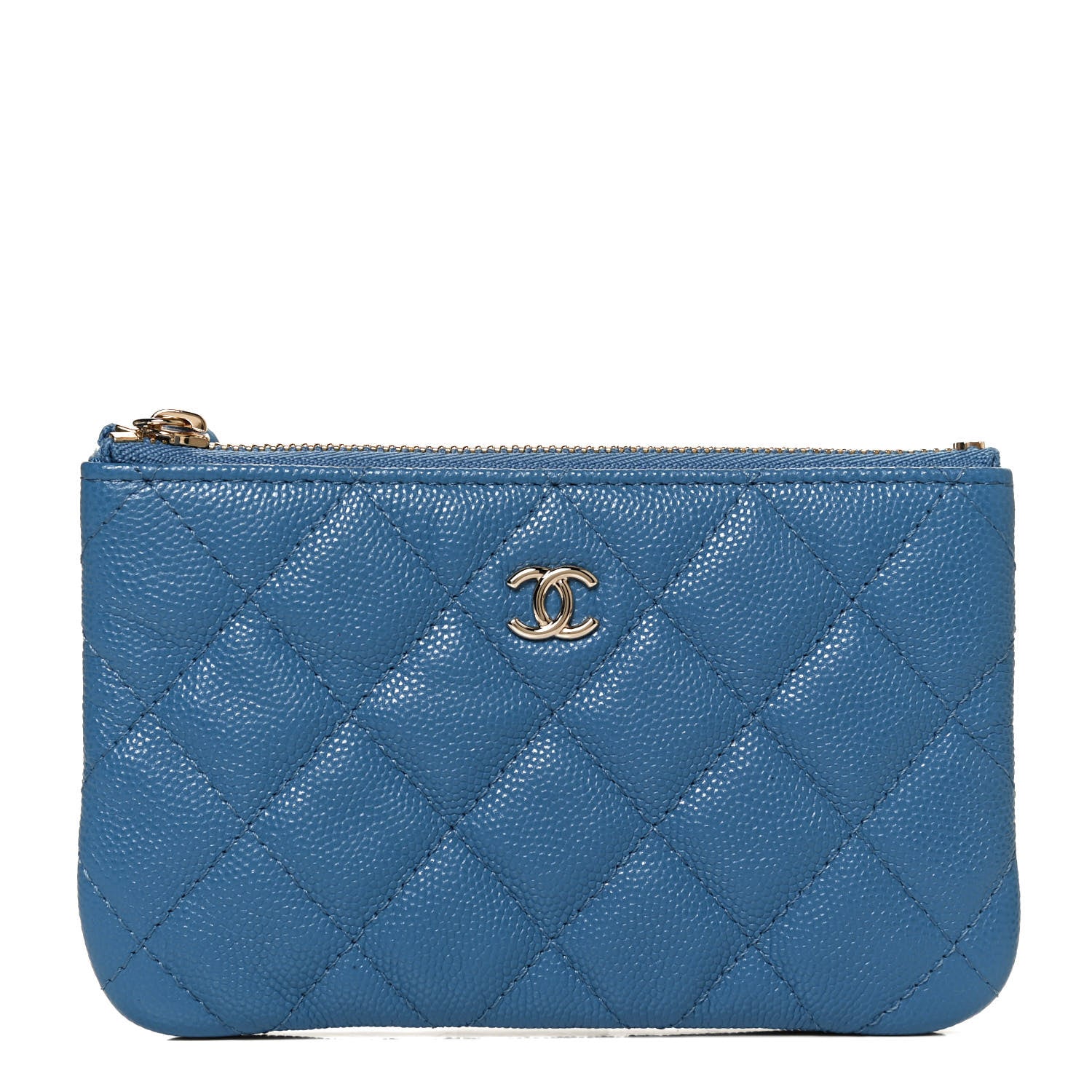 Chanel Caviar Quilted Small Cosmetic Case Blue 1 of 9