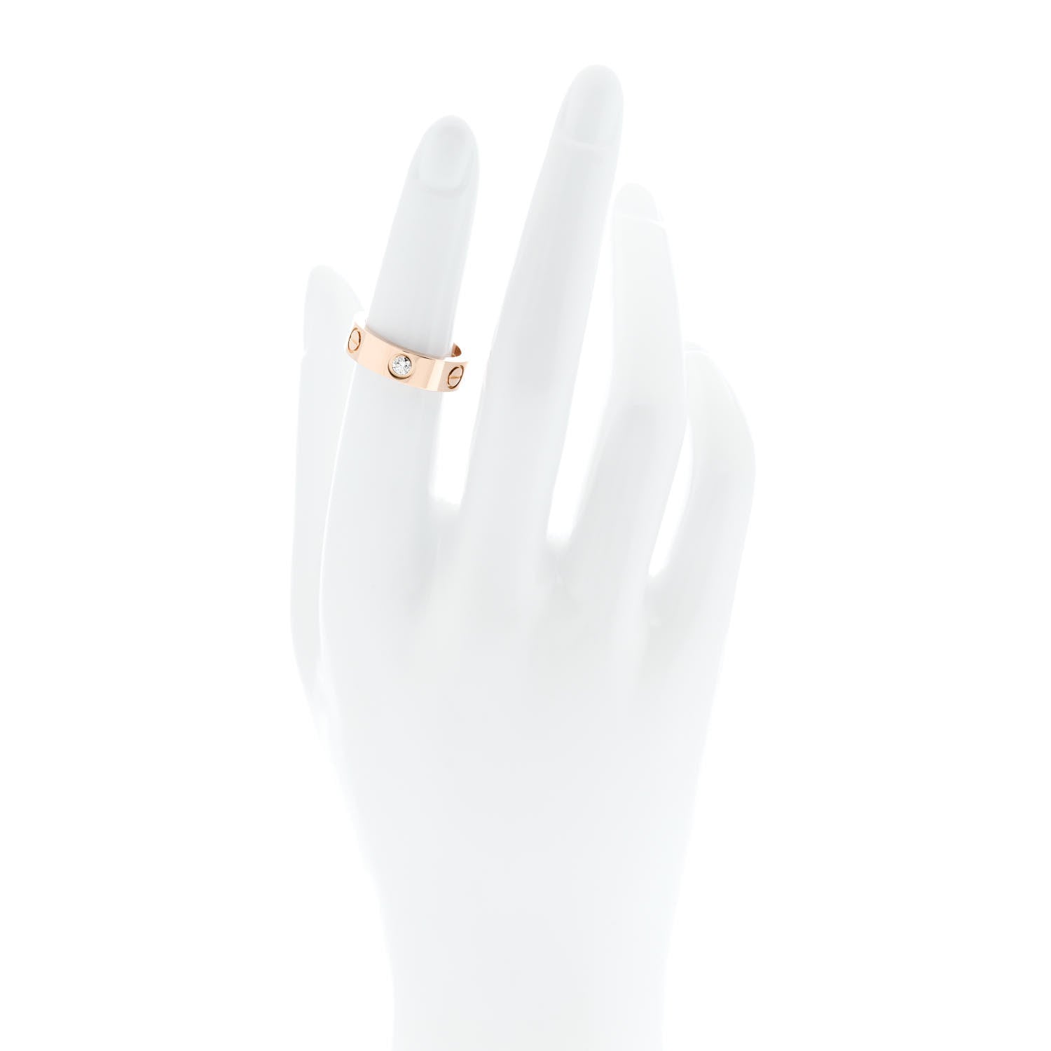 Cartier 18K Pink Gold 3 Diamond 5.5mm LOVE Ring 50 5.25 2 of 5