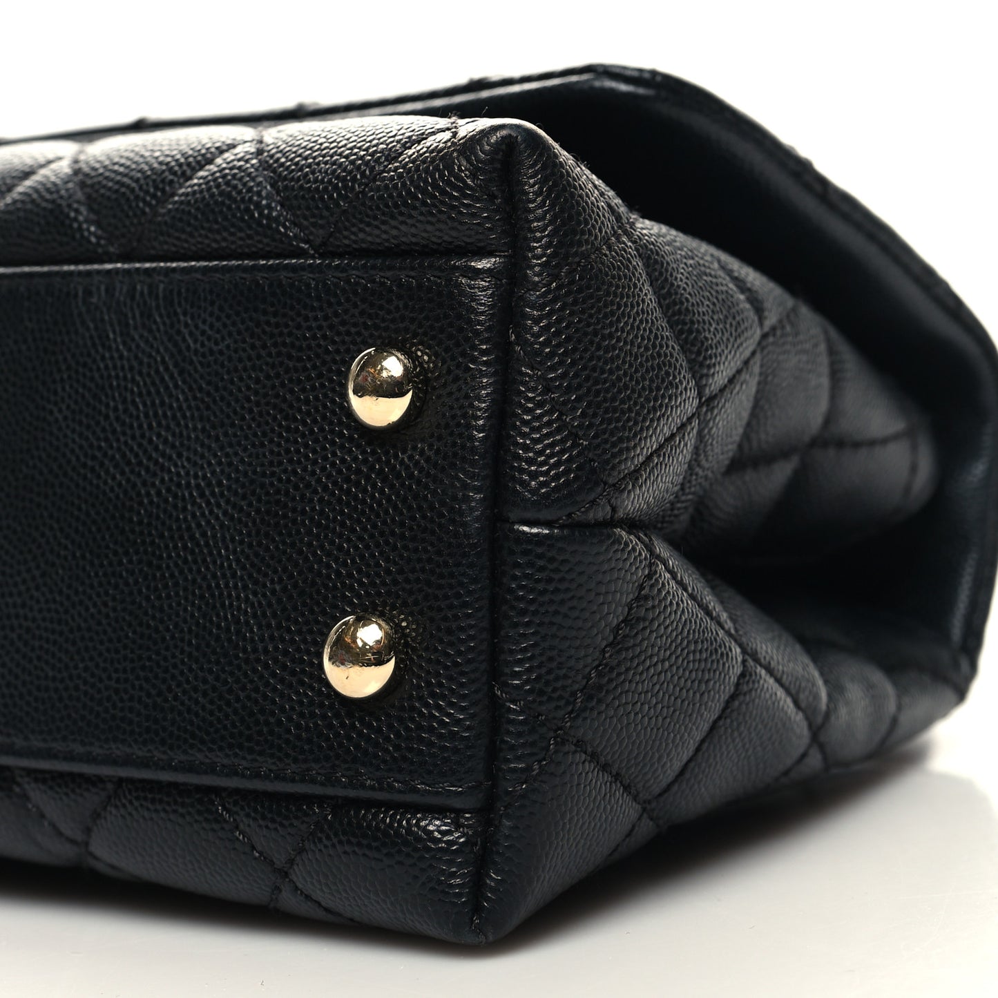 Caviar Quilted Mini Coco Handle Flap Black