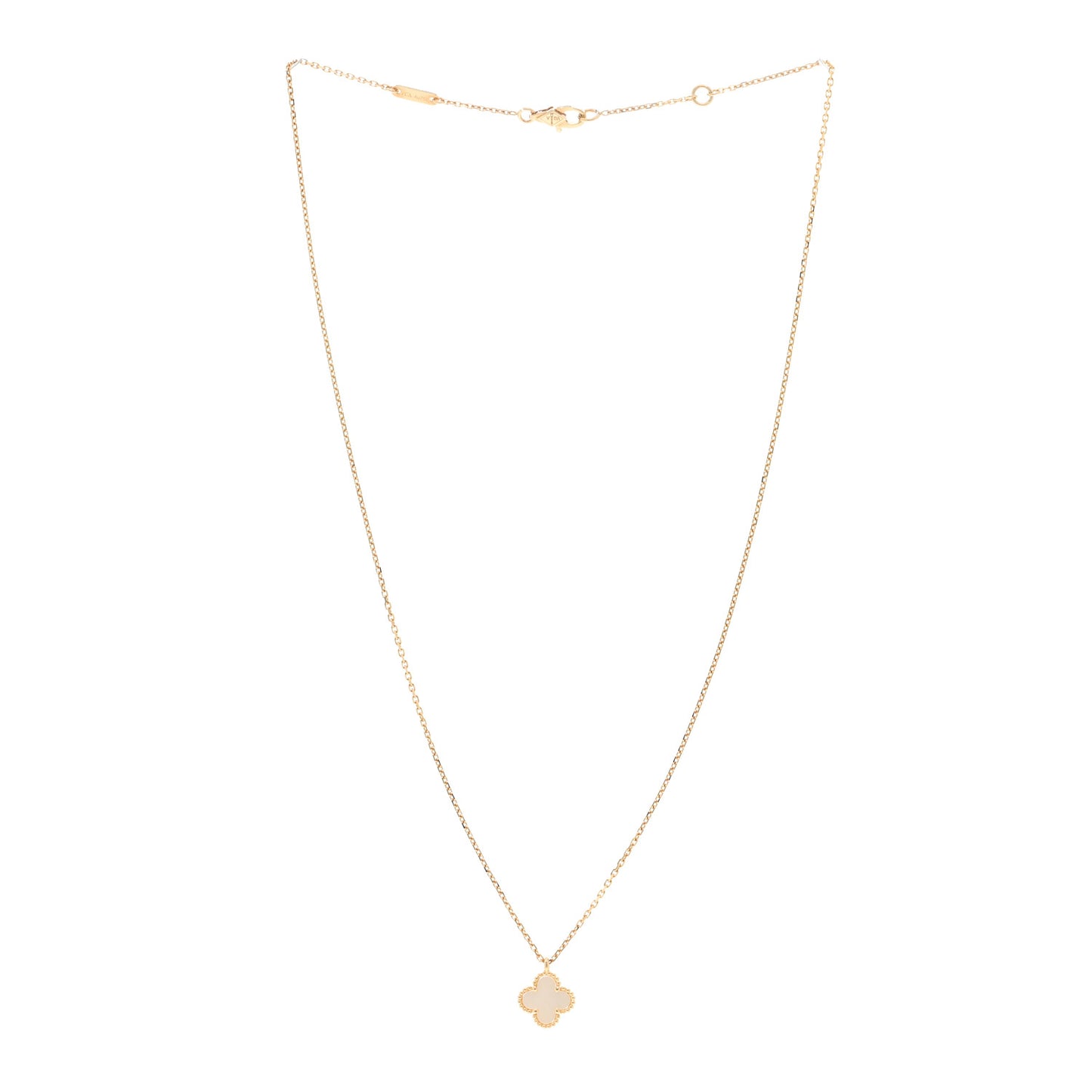 18K Yellow Gold Mother of Pearl Sweet Alhambra Pendant Necklace